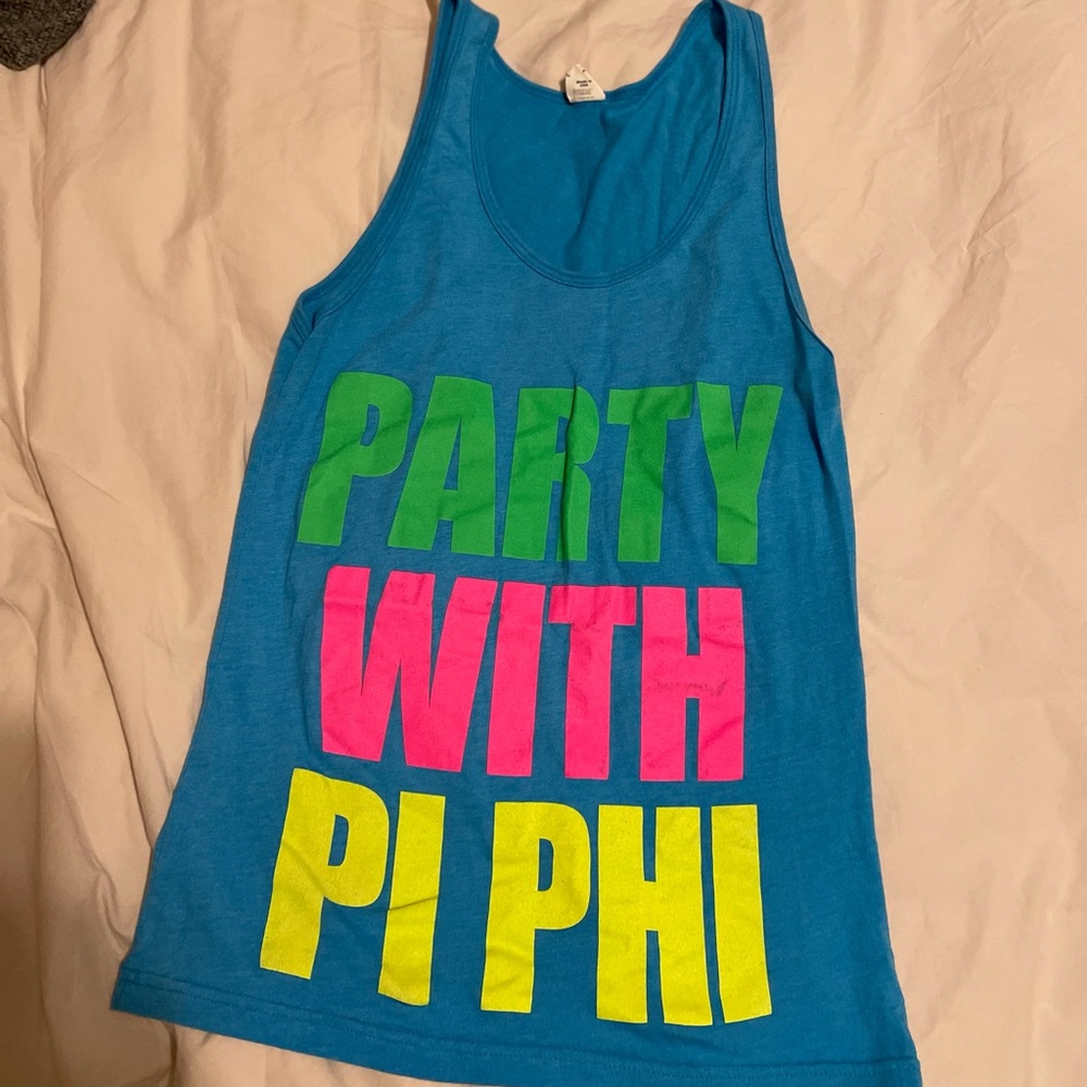 Pi Beta Phi “Party With Pi Phi” Neon Tank